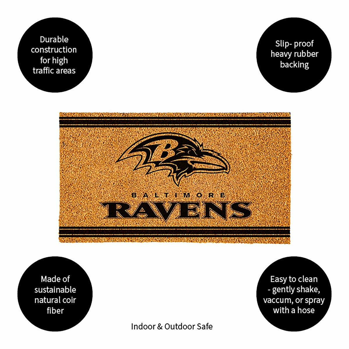 Team Sports America Recommended - Baltimore Ravens, Coir Mat 1C
