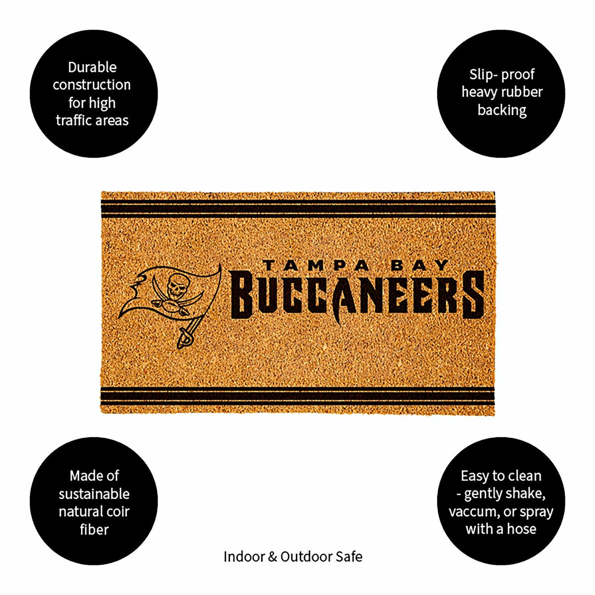 Team Sports America Recommended - Tampa Bay Buccaneers, Coir Mat 1C