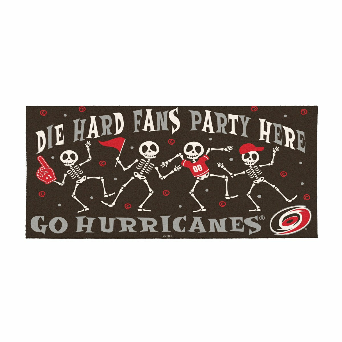 Team Sports America Value - Carolina Hurricanes Flocked Coir Halloween Sassafras Switch Mat, 22"x1