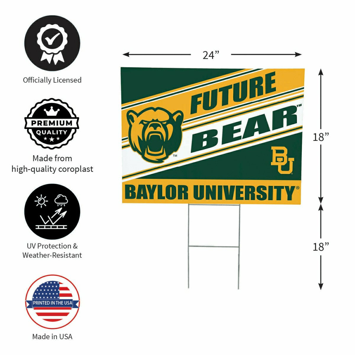 Team Sports America Essential - Baylor University Coroplast Yard Sign, Future Student