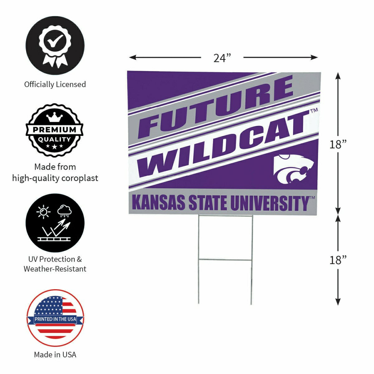 Team Sports America Signature - Kansas State University Coroplast Yard Sign, Future Student