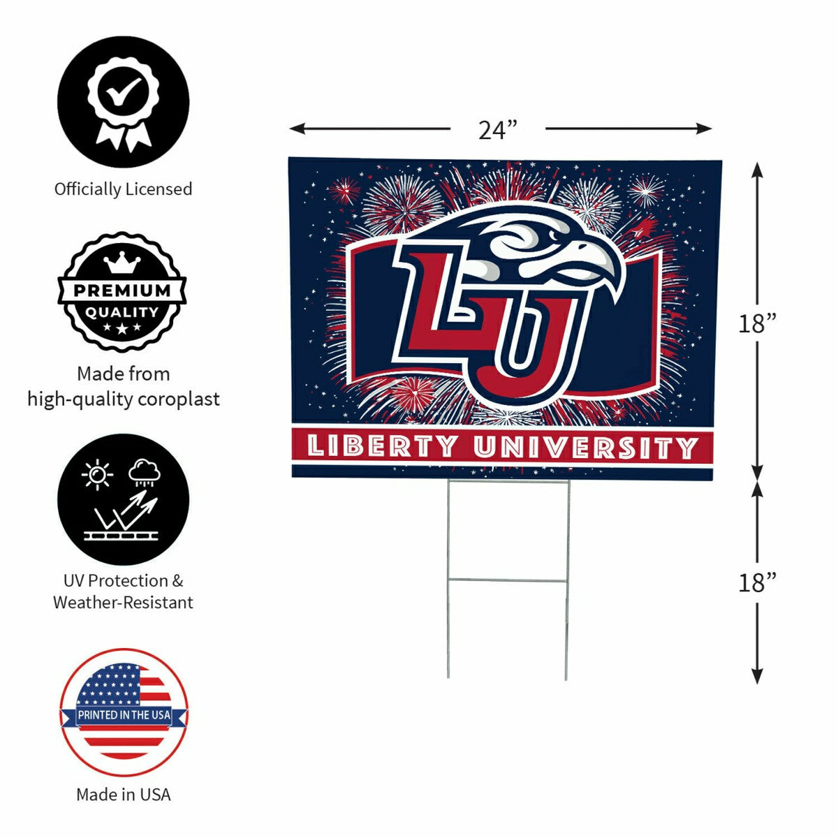 Team Sports America Everyday - Liberty University Yard Sign, Patriotic