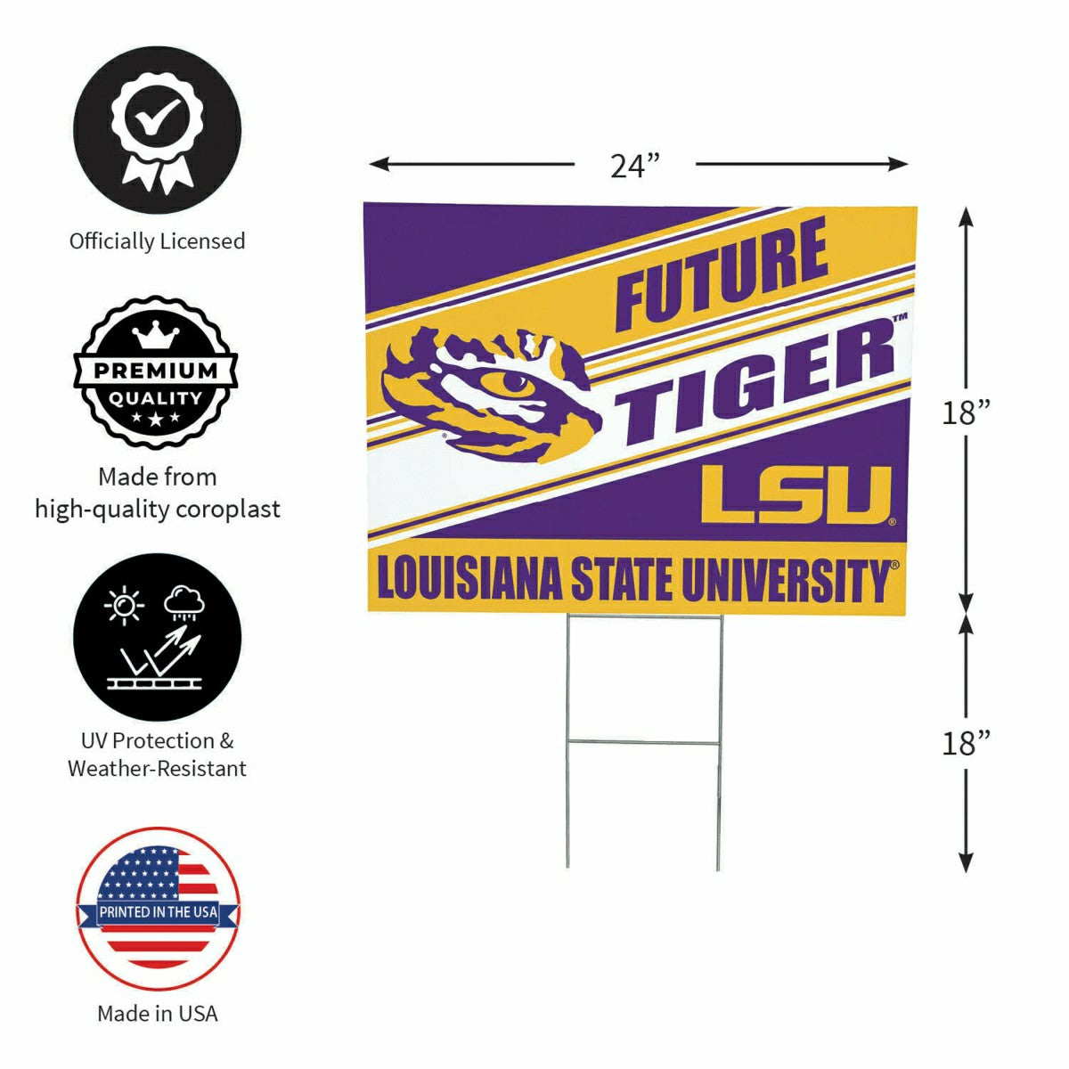 Team Sports America Exclusive - Louisiana State University Coroplast Yard Sign, Future Student