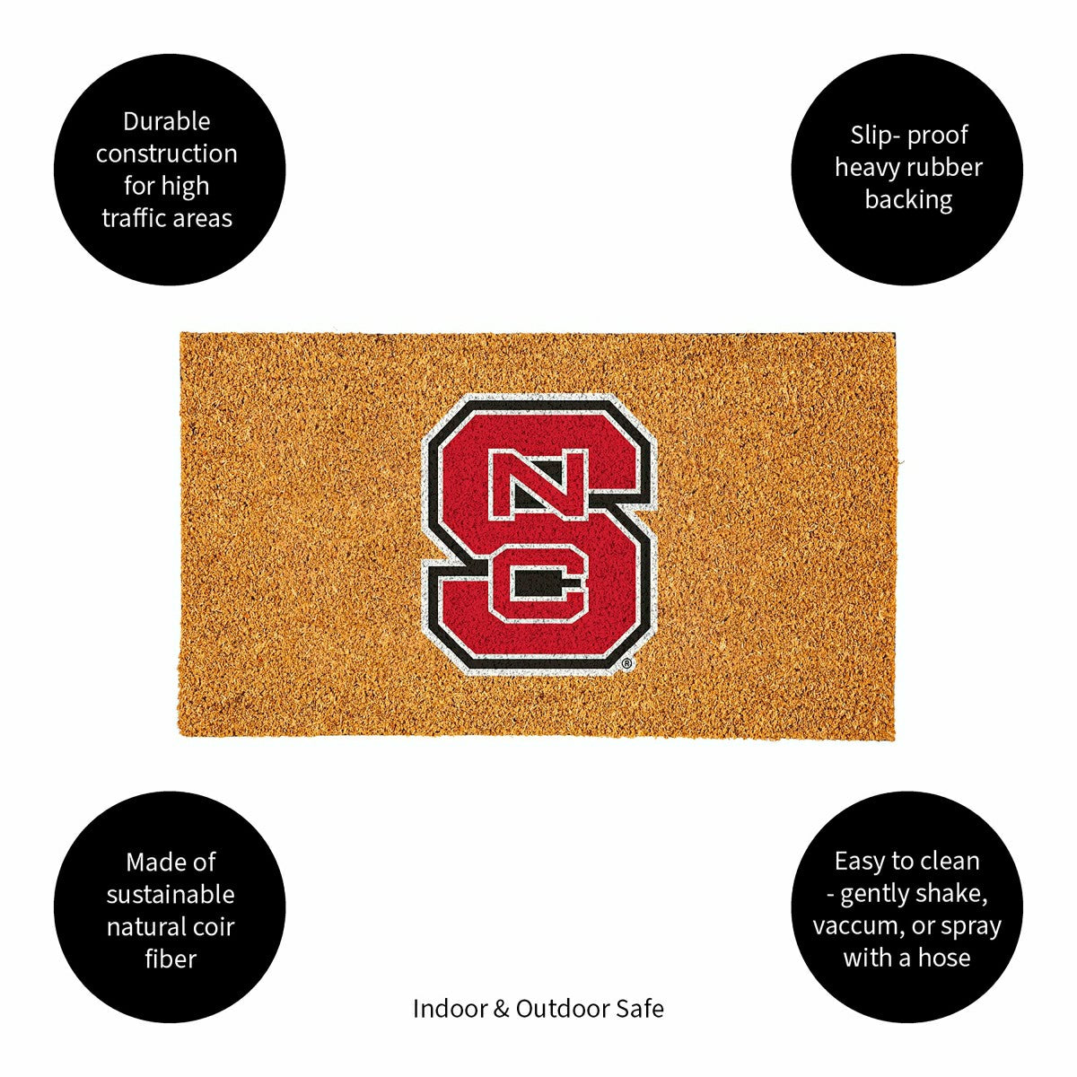 Team Sports America Everyday - Coir Mat, 16"x28", North Carolina State University