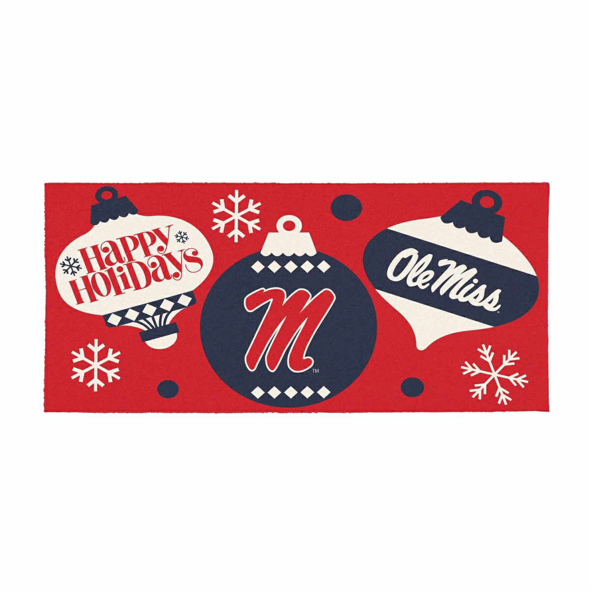 Team Sports America Best Seller - University of Mississippi Holiday Flocked Coir Sassafras Switch Mat, 2