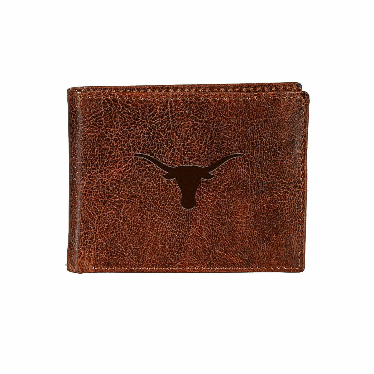 Team Sports America Essential - University of Texas, Embossed 100% Genuine Tumbled Leather Passcase Bi