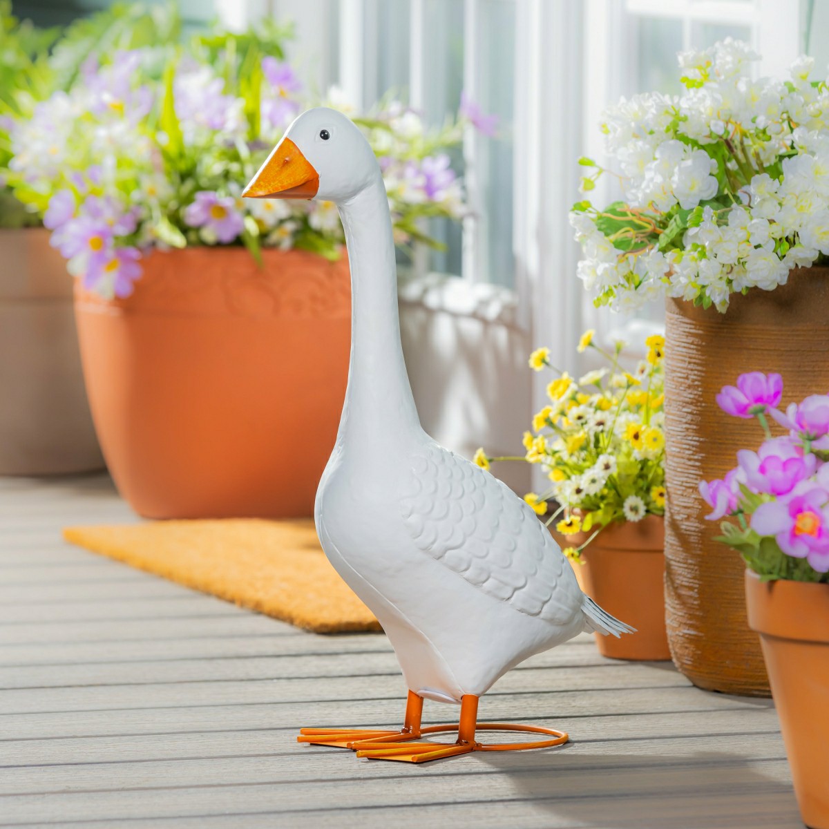 Team Sports America Classic - Metal Porch Goose Statue, 21"H