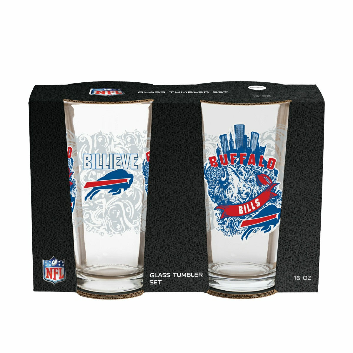 Team Sports America Everyday - Buffalo Bills 16oz Glass pint, Set of 2