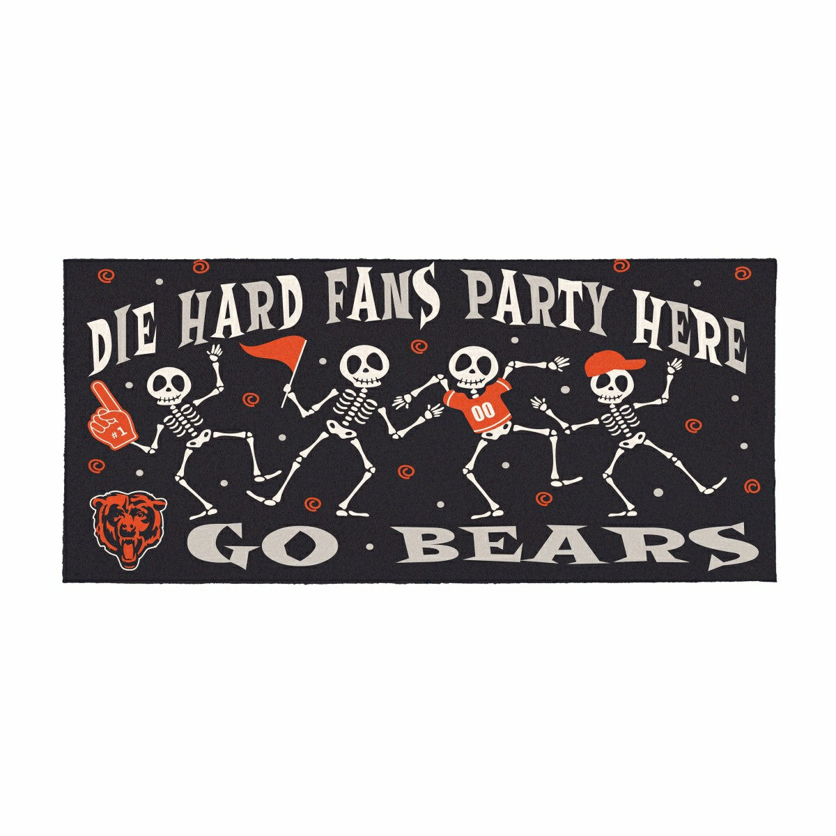 Team Sports America Essential - Chicago Bears Flocked Coir Halloween Sassafras Switch Mat, 22"x10"