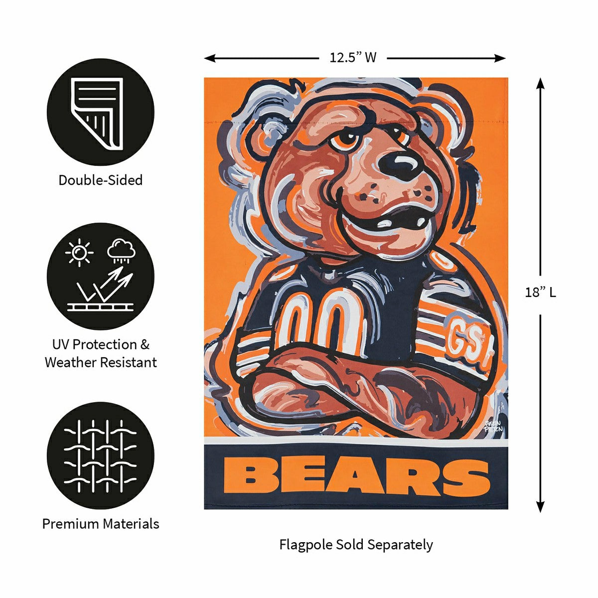 Team Sports America Recommended - Chicago Bears, Suede GDN Justin Patten