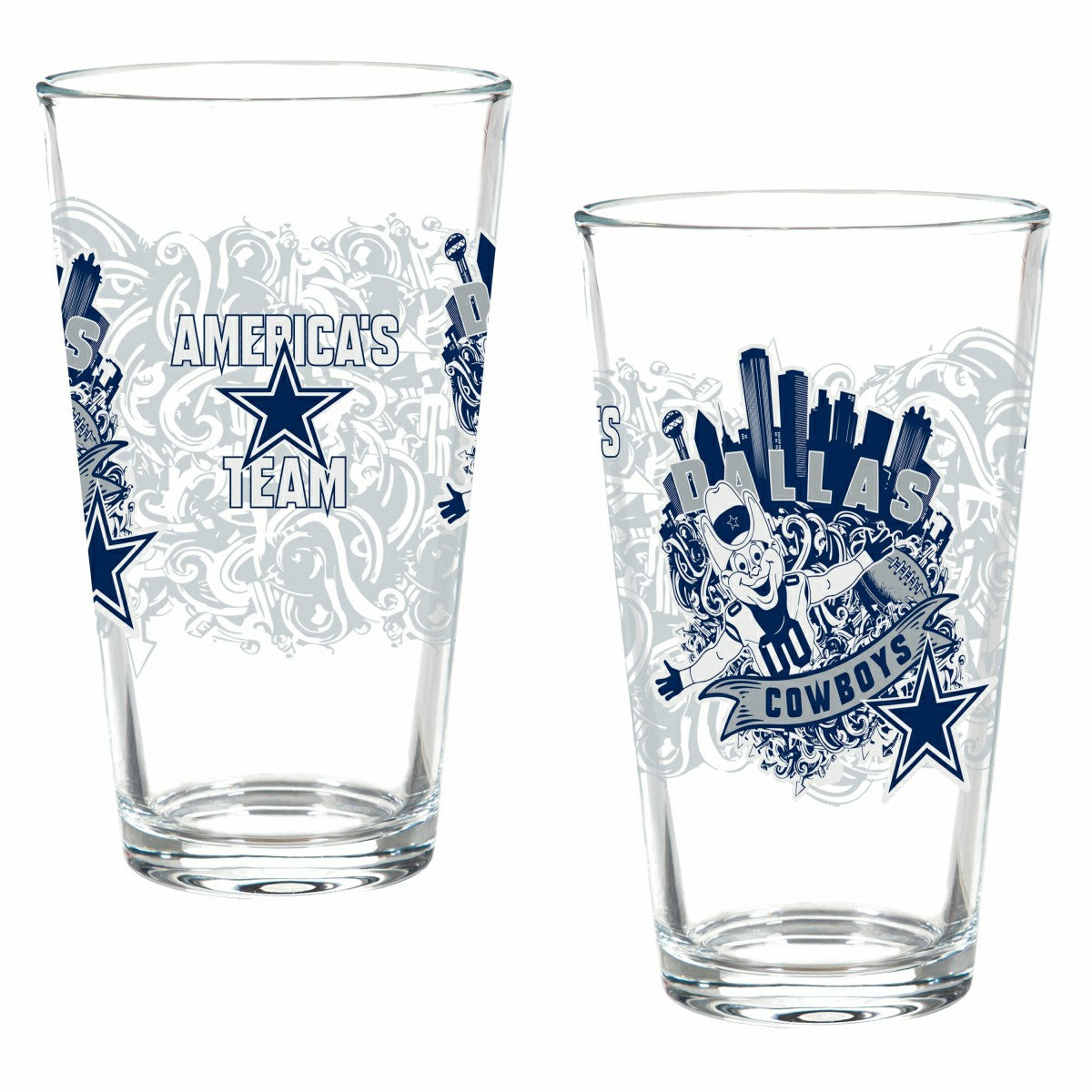 Team Sports America Trending - Dallas Cowboys 16oz Glass pint, Set of 2