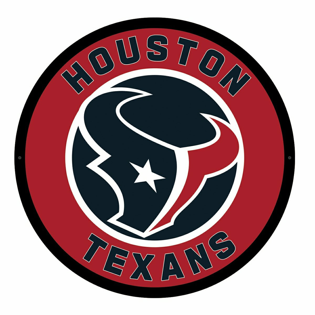 Team Sports America Essential - LED Wall Decor, Round, Houston Texans