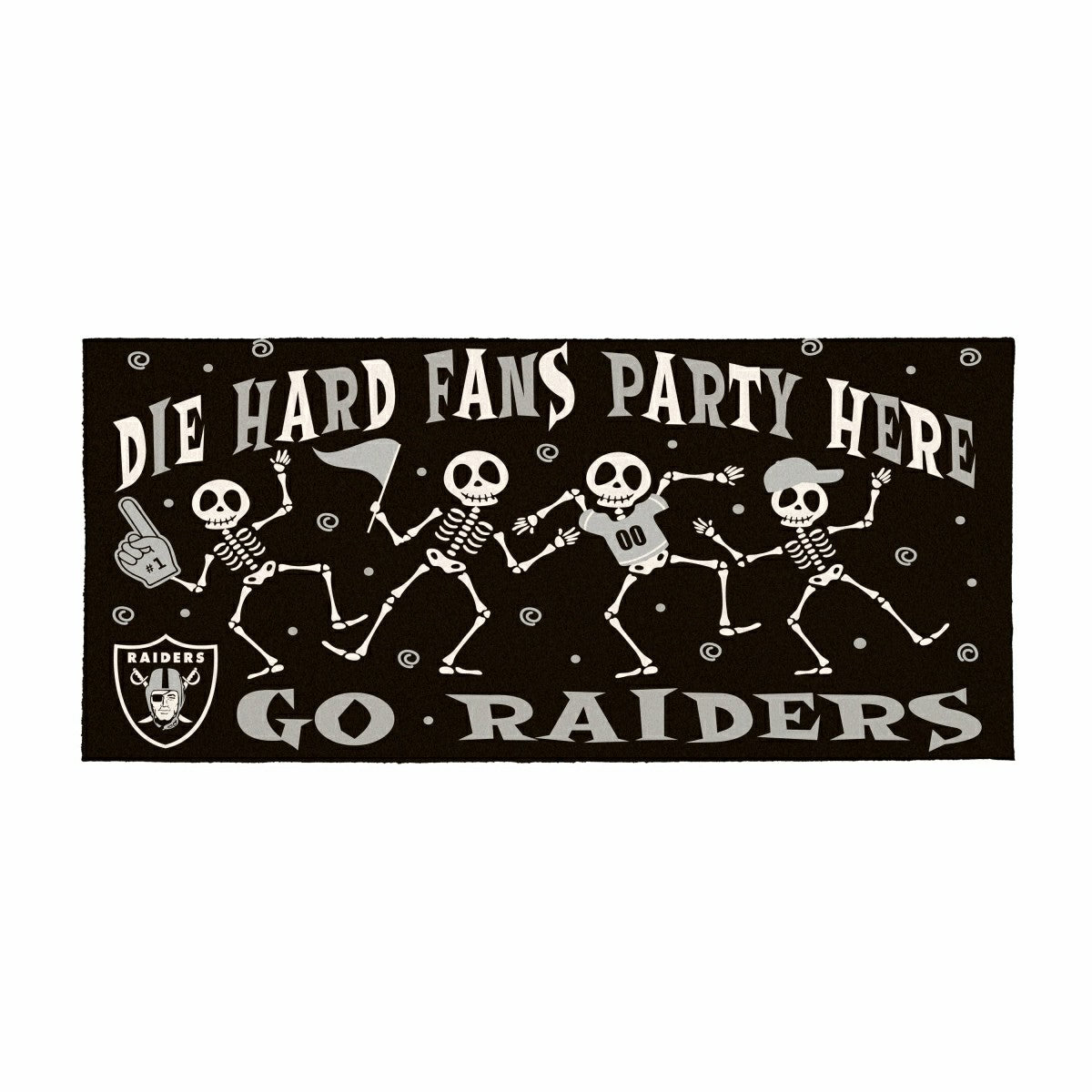 Team Sports America Everyday - Las Vegas Raiders Flocked Coir Halloween Sassafras Switch Mat, 22"x10"