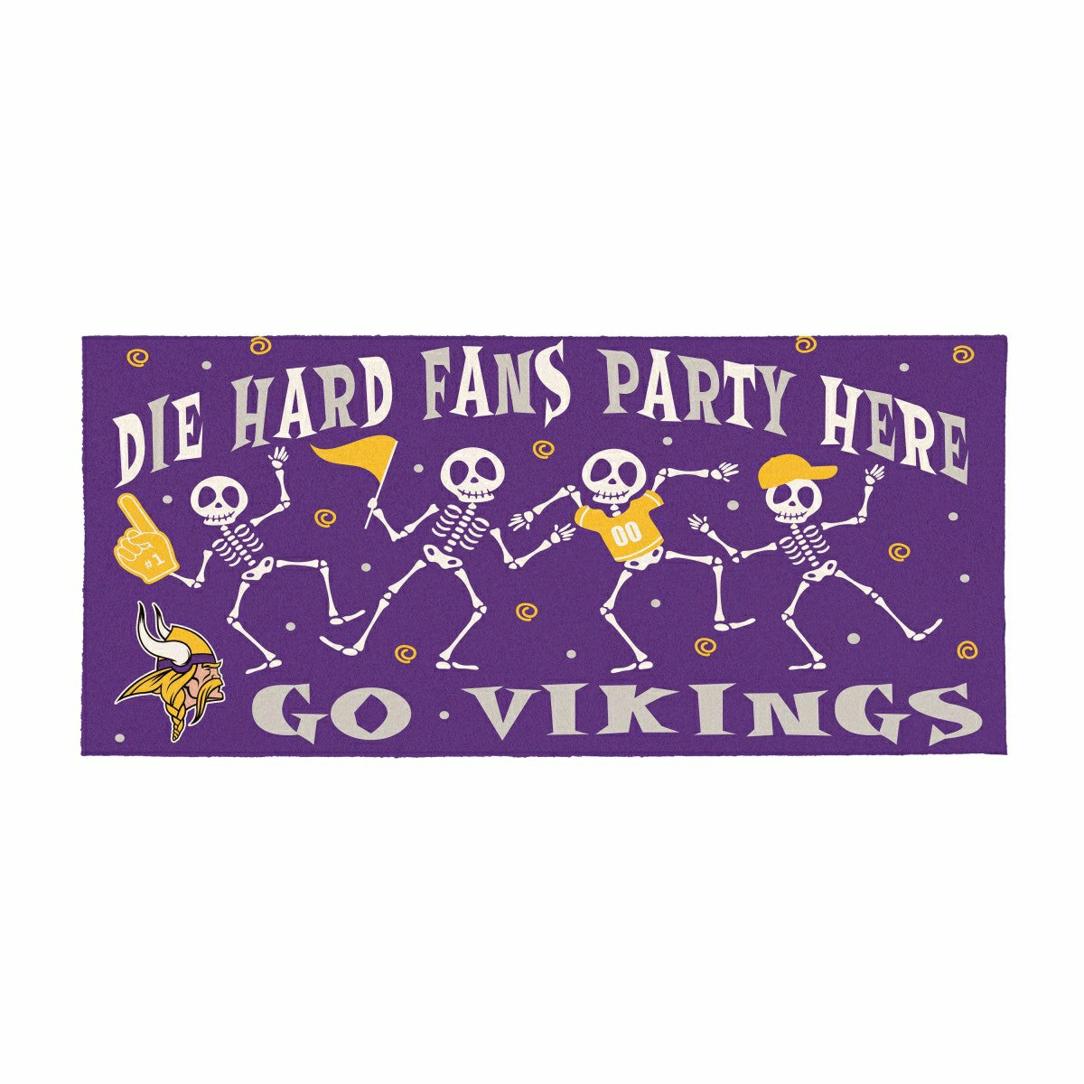 Team Sports America Everyday - Minnesota Vikings Flocked Coir Halloween Sassafras Switch Mat, 22"x10"