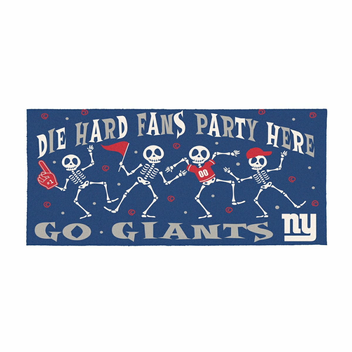 Team Sports America Signature - New York Giants Flocked Coir Halloween Sassafras Switch Mat, 22"x10"