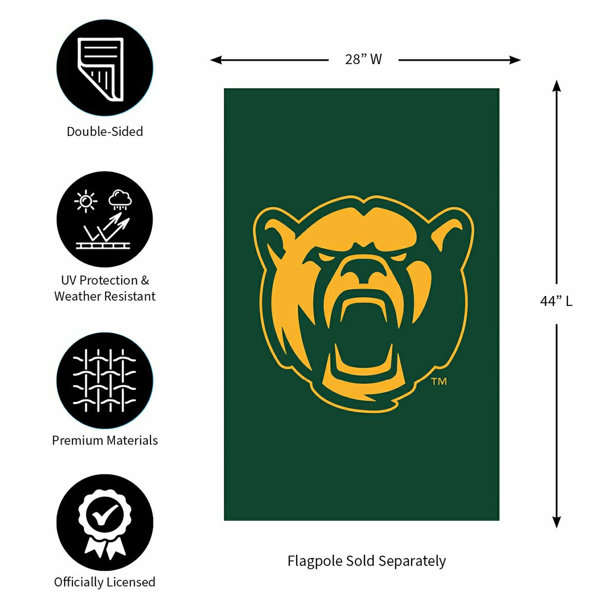 Team Sports America Essential - Baylor University Applique House Flag