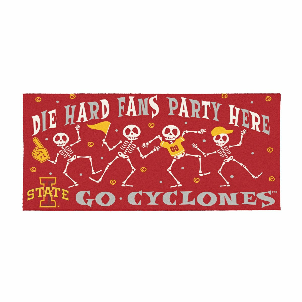 Team Sports America Recommended - Iowa State University Flocked Coir Halloween Sassafras Switch Mat, 22"