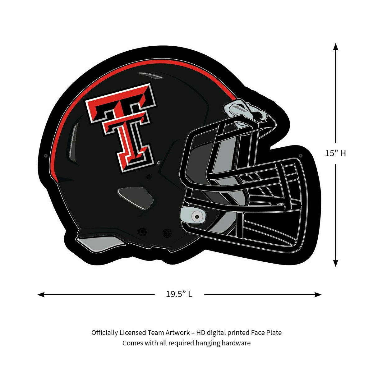 Team Sports America Recommended - LED Wall Decor, Helmet, Texas Tech University