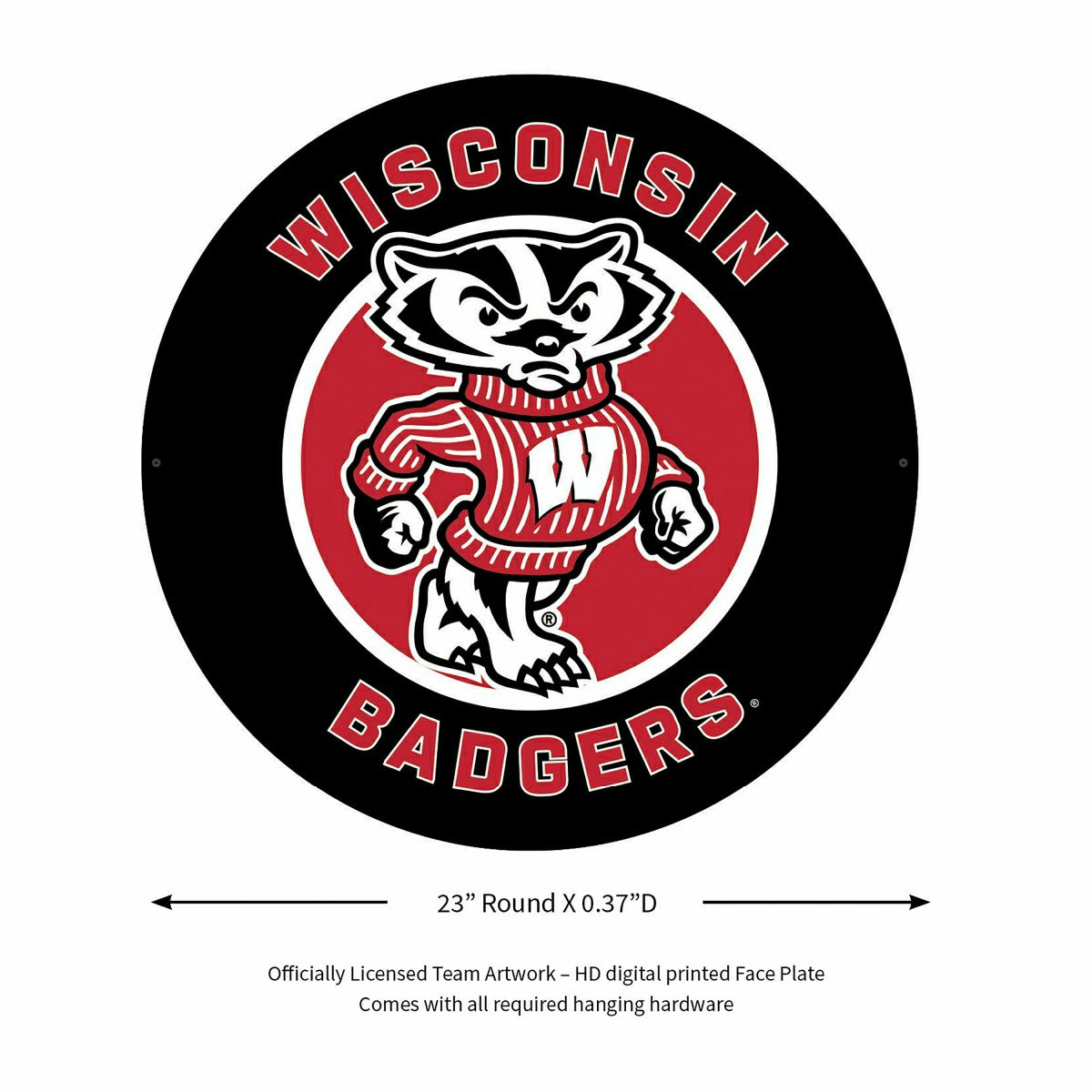Team Sports America Classic - LED Wall Decor, Round, University of Wisconsin-Madison
