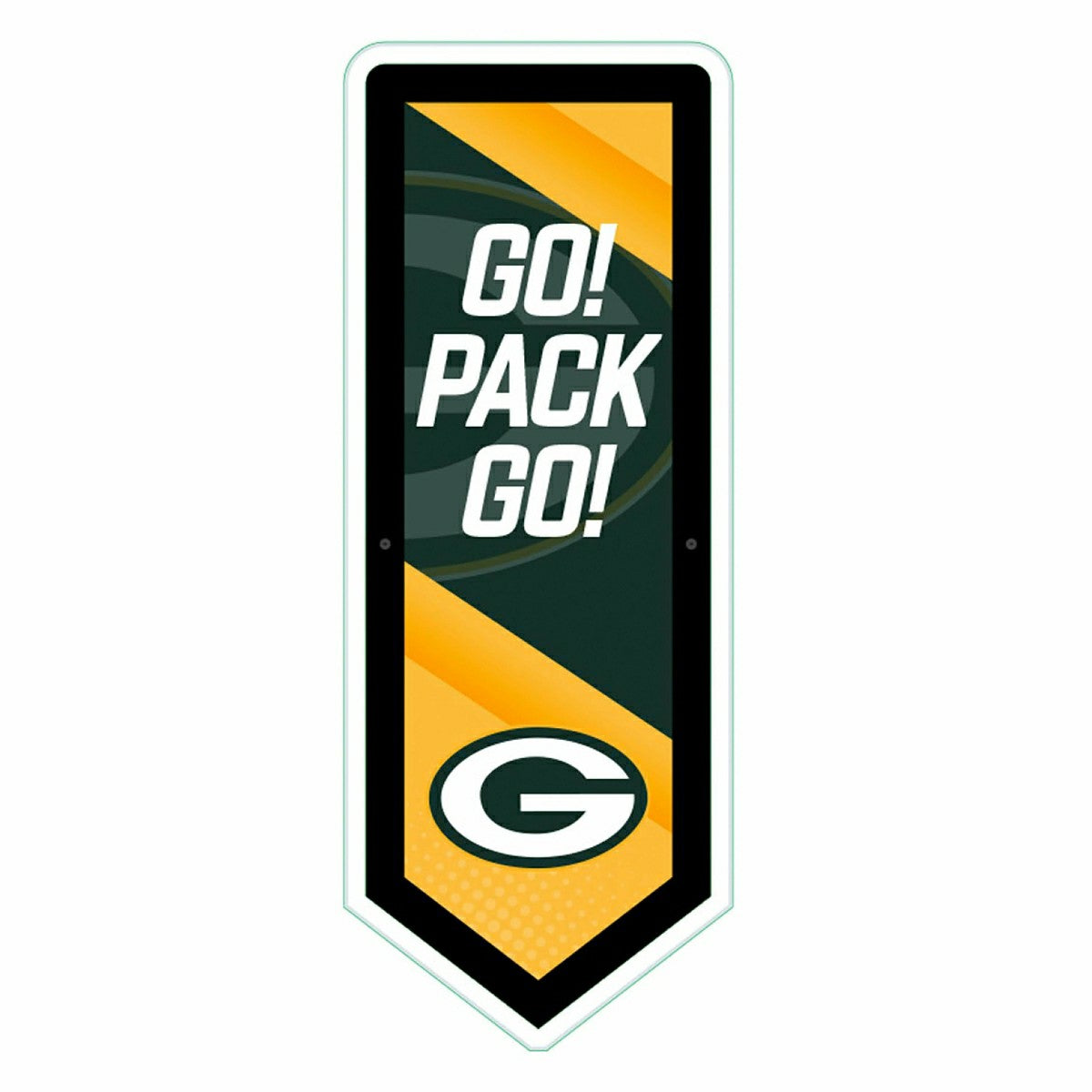 Team Sports America Recommended - LED Wall Decor, Pennant, Green Bay Packers