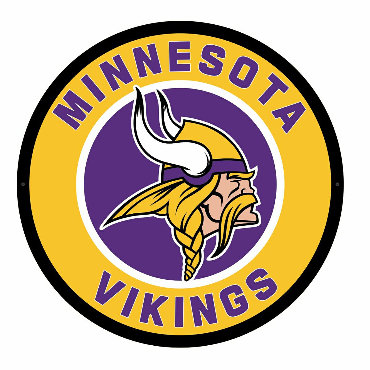 Team Sports America Recommended - LED Wall Decor, Round, Minnesota Vikings