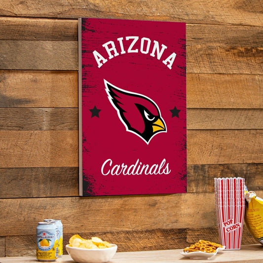 Team Sports America Best Seller - Arizona Cardinals Wood Wall Sign, 16x24