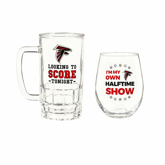 Team Sports America Trending - Atlanta Falcons, Stemless 17OZ Wine & Beer 16 OZ Gift Set