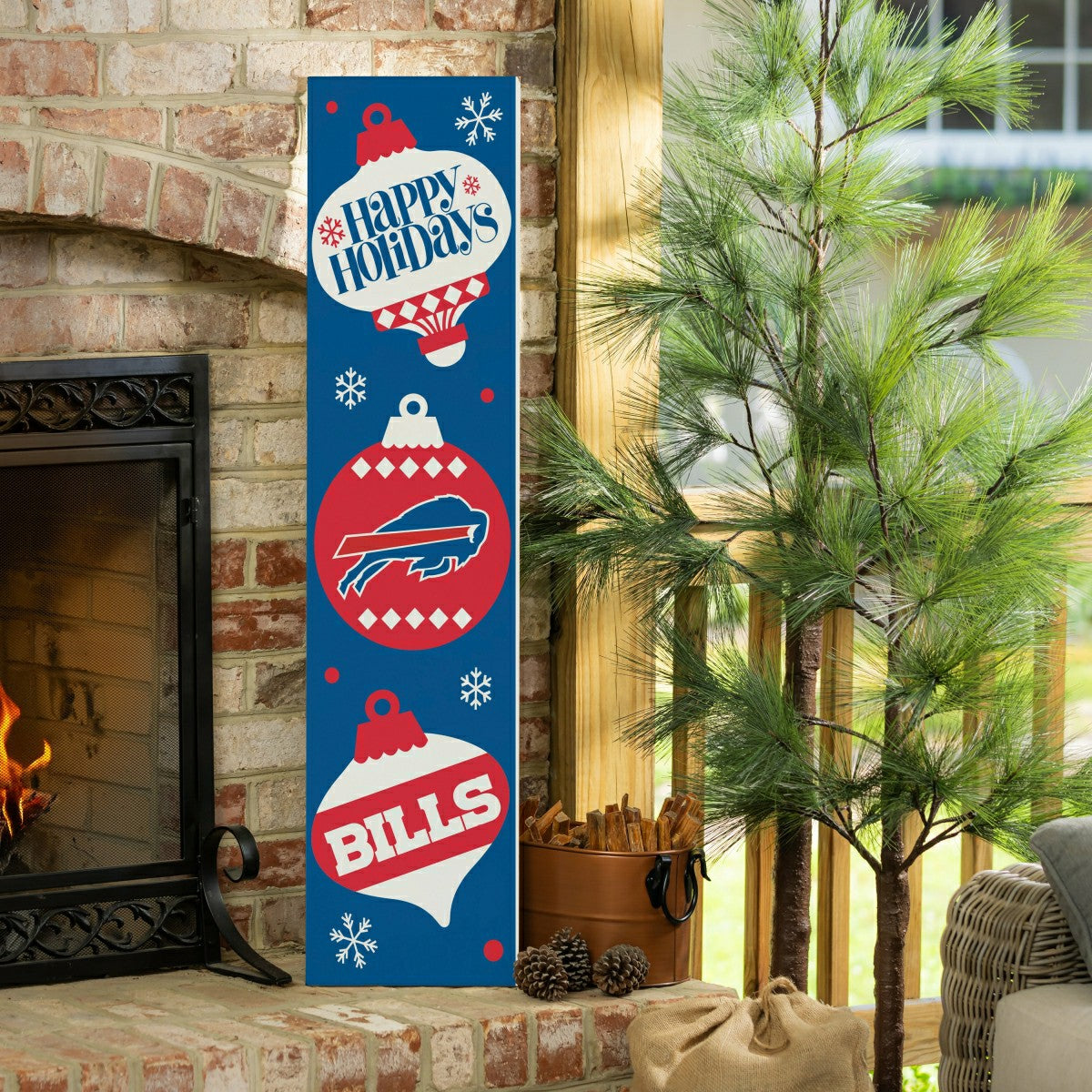 Team Sports America Exclusive - 47" Double Sided Leaner, Buffalo Bills, Christmas