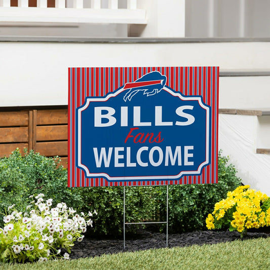Team Sports America Classic - Buffalo Bills Coroplast Yard Sign, "Fans Welcome"