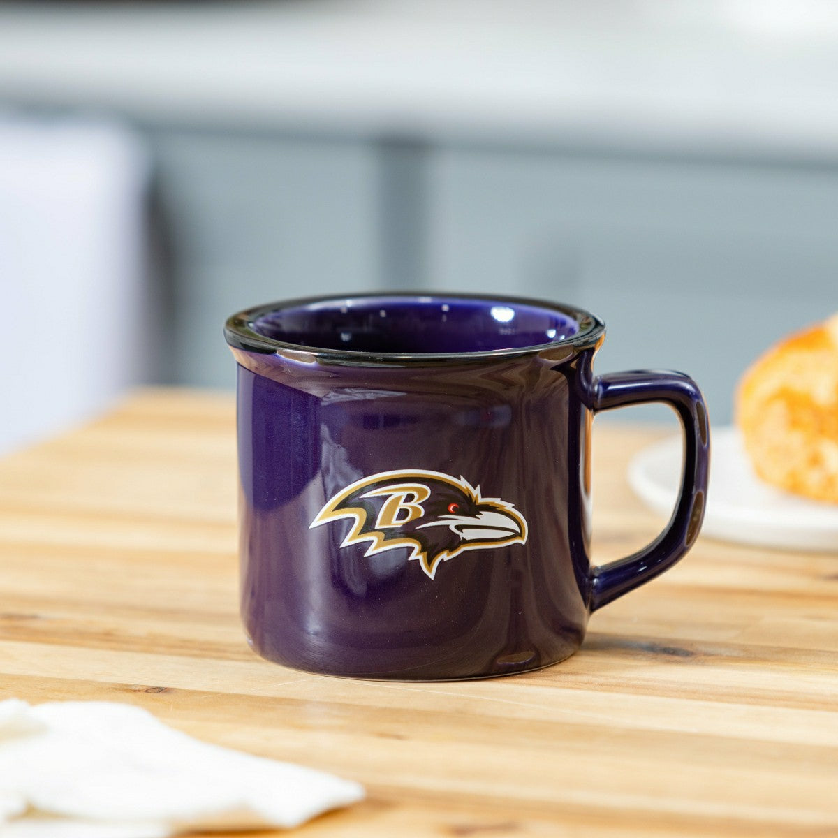 Team Sports America Classic - Baltimore Ravens Ceramic Camp Cup with Enamel Finish, 14oz