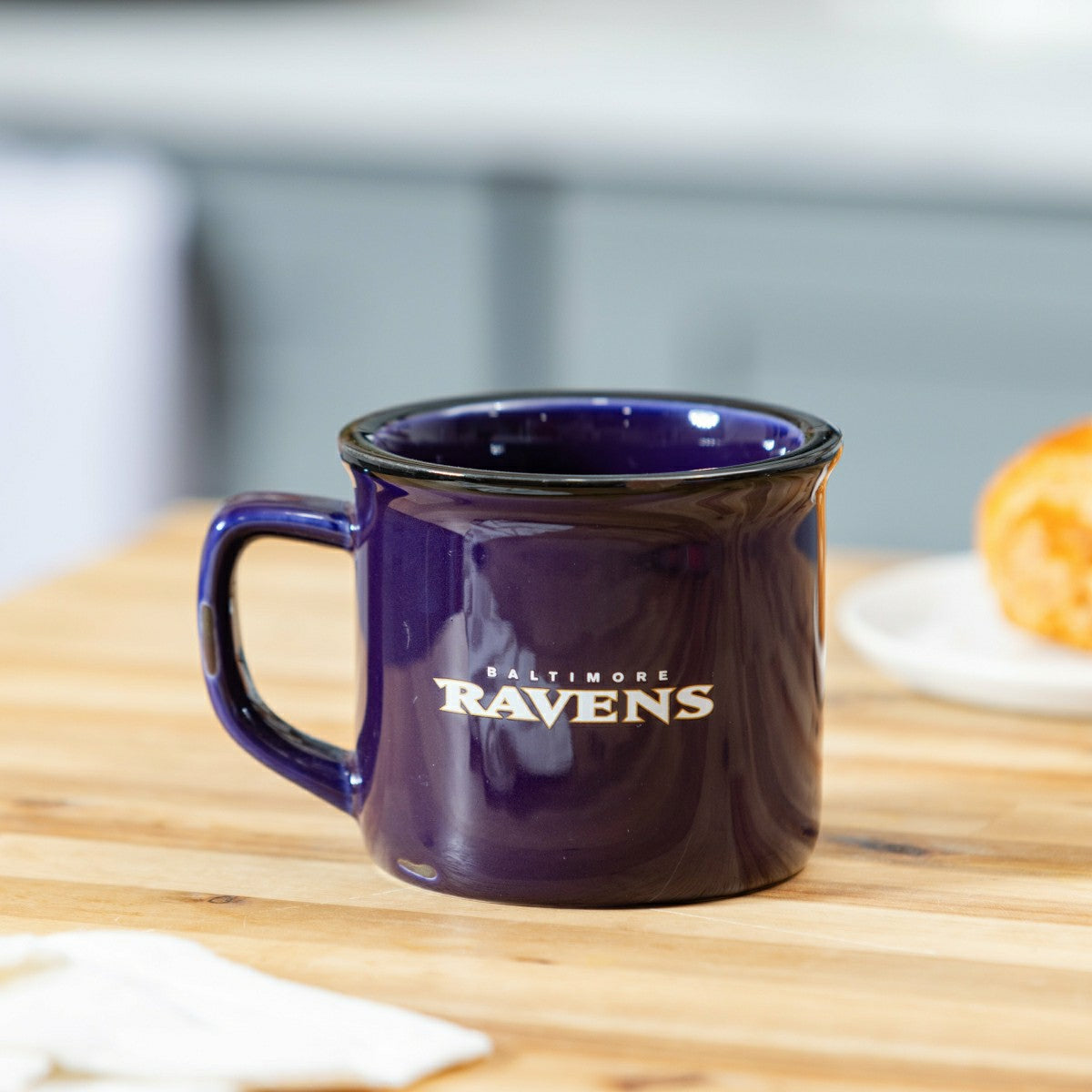Team Sports America Classic - Baltimore Ravens Ceramic Camp Cup with Enamel Finish, 14oz