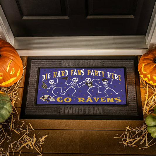 Team Sports America Recommended - Baltimore Ravens Flocked Coir Halloween Sassafras Switch Mat, 22"x10"
