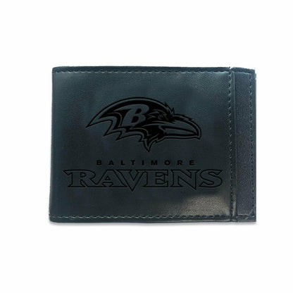 Team Sports America Signature - Front Pocket Wallet w/ RFID Blocking, Baltimore Ravens, Black