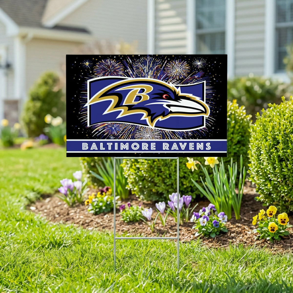Team Sports America Value - Baltimore Ravens Yard Sign, Patriotic
