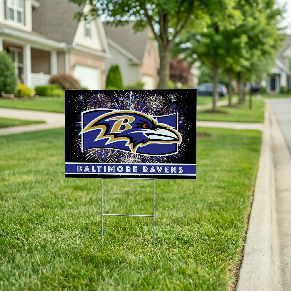 Team Sports America Value - Baltimore Ravens Yard Sign, Patriotic