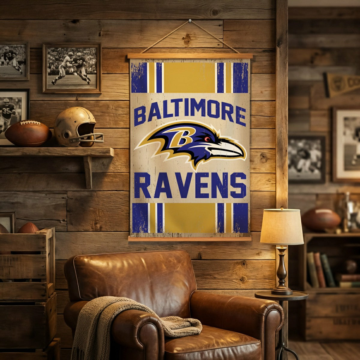 Team Sports America Trending - Baltimore Ravens, Canvas Wall Tapestry, Medium, 36x24