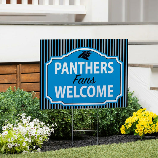 Team Sports America Recommended - Carolina Panthers Coroplast Yard Sign, "Fans Welcome"