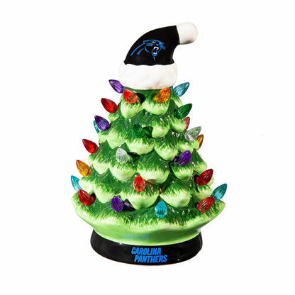 Team Sports America Classic - 8" LED Ceramic Christmas Tree, Carolina Panthers