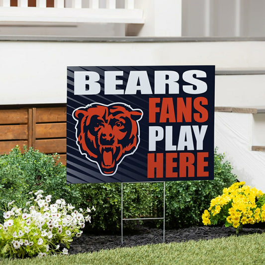 Team Sports America Essential - Chicago Bears Coroplast Yard Sign "Fans Play Here"