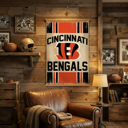 Team Sports America Essential - Cincinnati Bengals, Canvas Wall Tapestry, Medium, 36x24