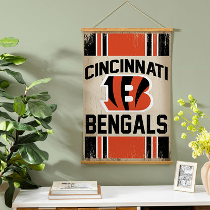 Team Sports America Essential - Cincinnati Bengals, Canvas Wall Tapestry, Medium, 36x24