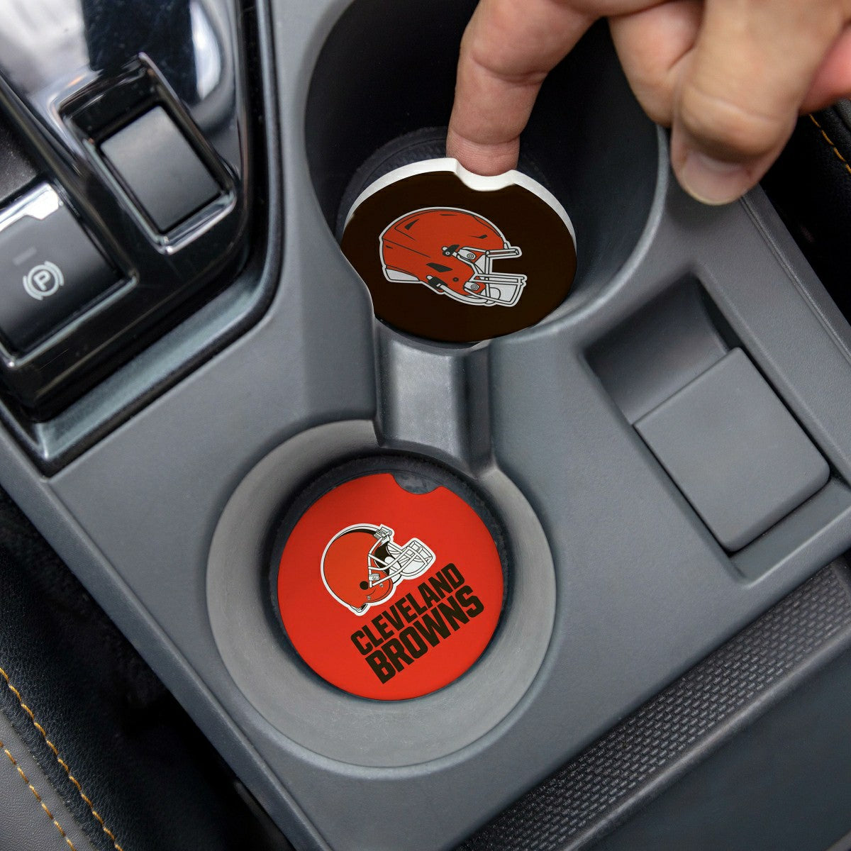Team Sports America Essential - Cleveland Browns Car Coaster Set, 2pc