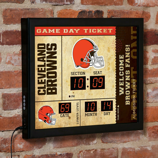 Team Sports America Exclusive - Scoreboard Wall Clock, Cleveland Browns