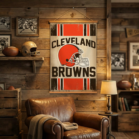 Team Sports America Essential - Cleveland Browns, Canvas Wall Tapestry, Medium, 36x24