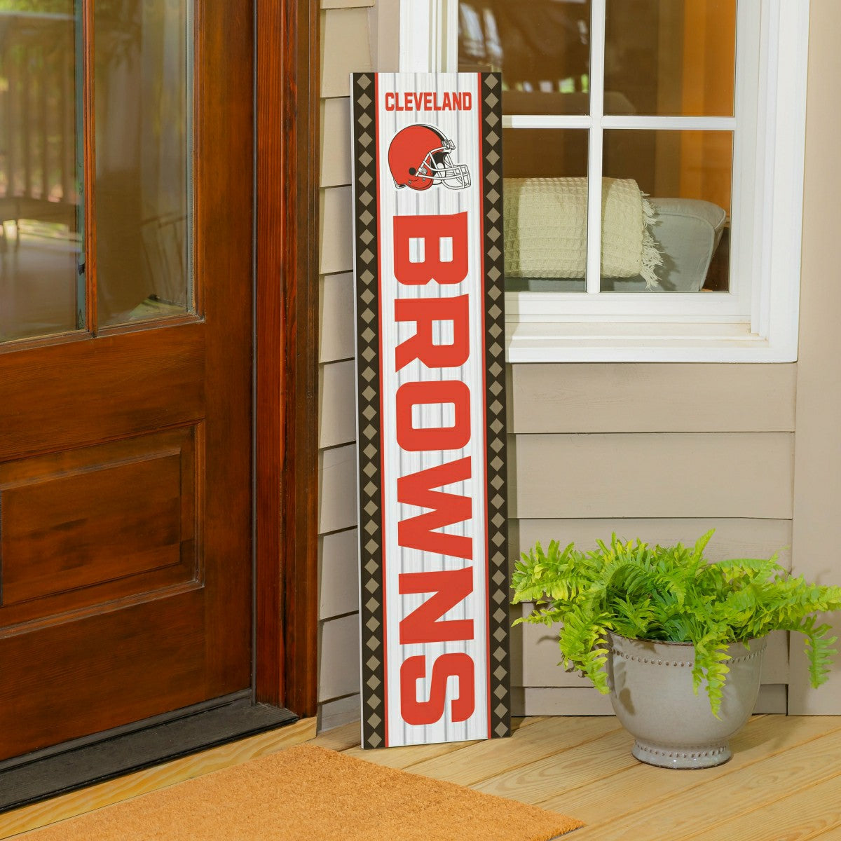 Team Sports America Value - Cleveland Browns Christmas Double Sided Large Leaner, 47"