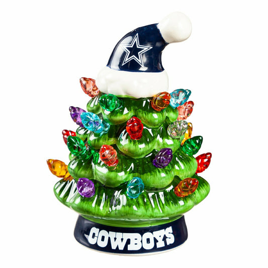 Team Sports America Everyday - 4" Mini LED Tabletop Christmas Tree, Set of 2, Dallas Cowboys