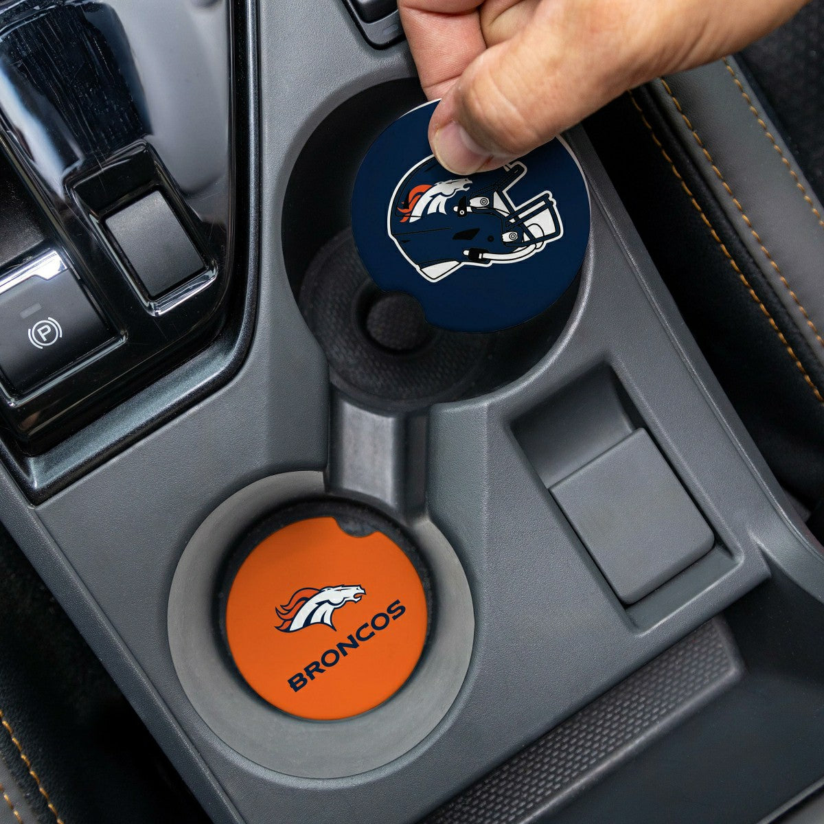 Team Sports America Classic - Denver Broncos Car Coaster Set, 2pc