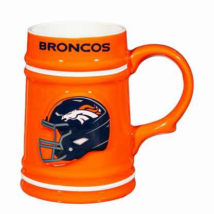 Team Sports America Essential - Denver Broncos Ceramic Stein Cup, 24oz