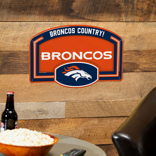 Team Sports America Everyday - Denver Broncos USA Embossed Steel Wall Sign, 11" x 17"