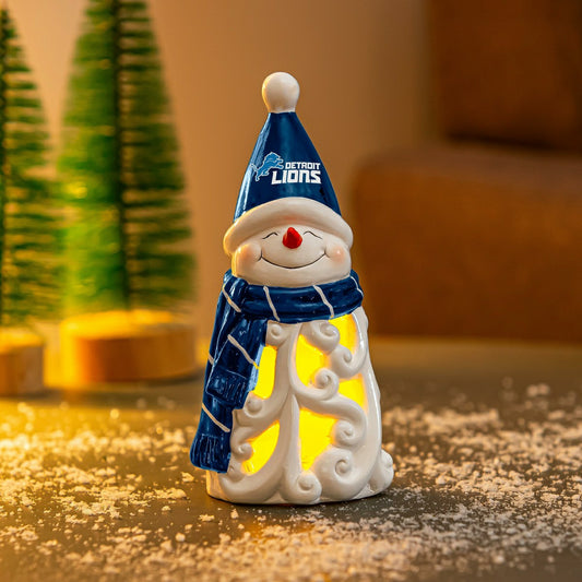 Team Sports America Classic - Detroit Lions Snowman LED Statuary, 8"